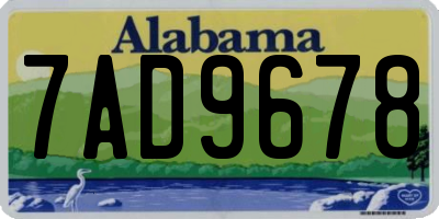 AL license plate 7AD9678
