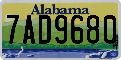 AL license plate 7AD9680