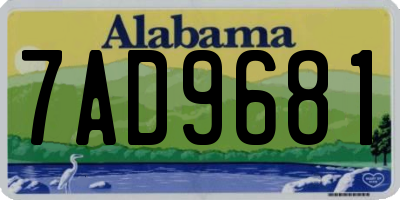 AL license plate 7AD9681