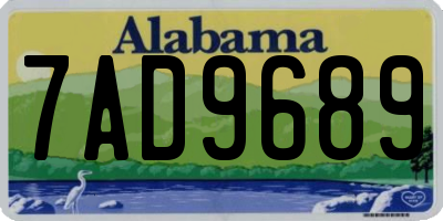 AL license plate 7AD9689