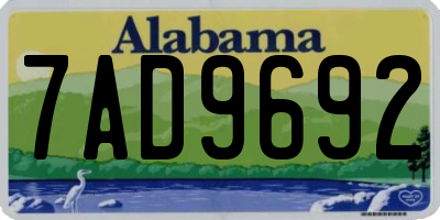 AL license plate 7AD9692