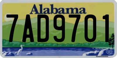 AL license plate 7AD9701