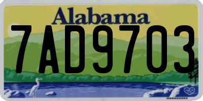 AL license plate 7AD9703