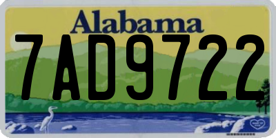 AL license plate 7AD9722