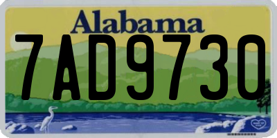 AL license plate 7AD9730