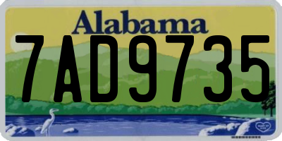 AL license plate 7AD9735