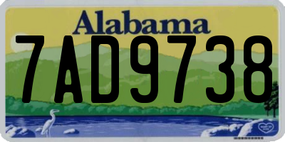 AL license plate 7AD9738