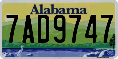 AL license plate 7AD9747