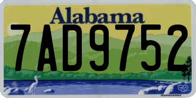 AL license plate 7AD9752