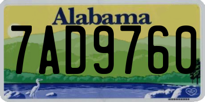 AL license plate 7AD9760