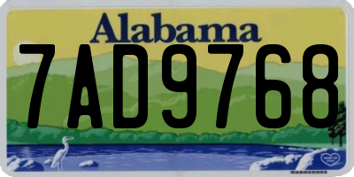 AL license plate 7AD9768