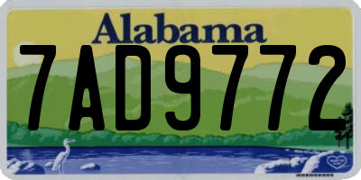 AL license plate 7AD9772