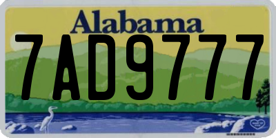 AL license plate 7AD9777