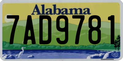 AL license plate 7AD9781