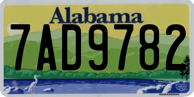 AL license plate 7AD9782