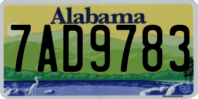 AL license plate 7AD9783