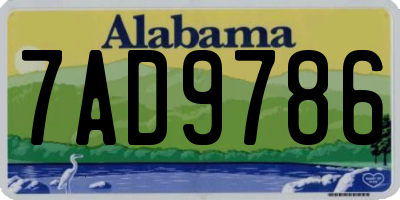 AL license plate 7AD9786