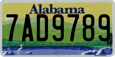 AL license plate 7AD9789