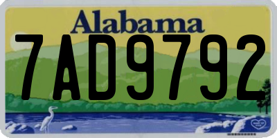 AL license plate 7AD9792