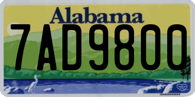 AL license plate 7AD9800