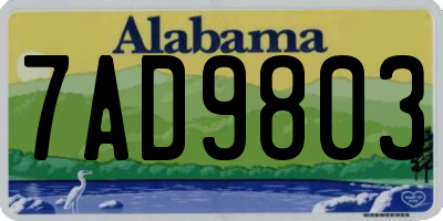AL license plate 7AD9803