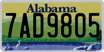 AL license plate 7AD9805