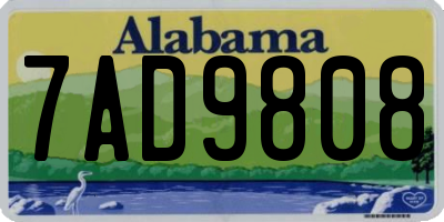 AL license plate 7AD9808