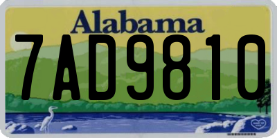 AL license plate 7AD9810