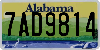 AL license plate 7AD9814