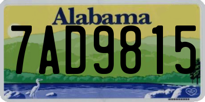 AL license plate 7AD9815