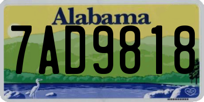 AL license plate 7AD9818