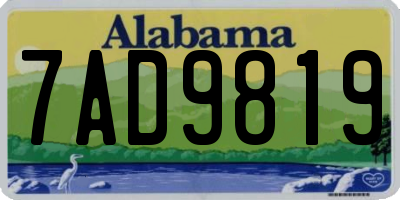 AL license plate 7AD9819