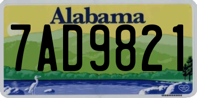 AL license plate 7AD9821