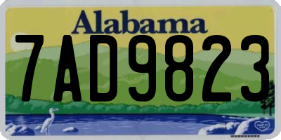 AL license plate 7AD9823