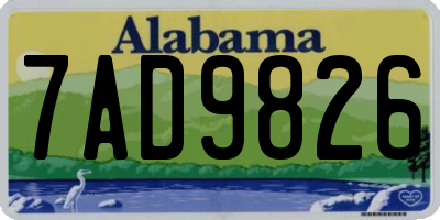 AL license plate 7AD9826