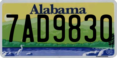 AL license plate 7AD9830