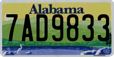 AL license plate 7AD9833