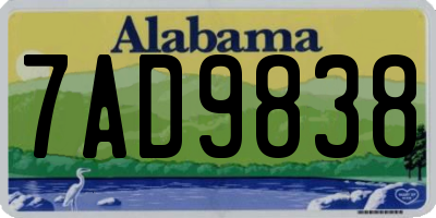 AL license plate 7AD9838