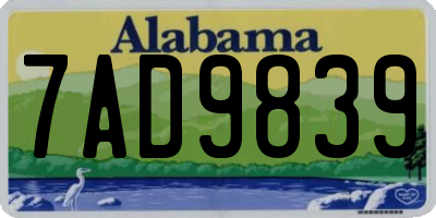 AL license plate 7AD9839