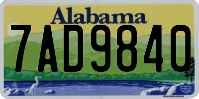 AL license plate 7AD9840