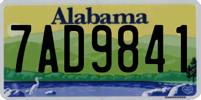 AL license plate 7AD9841