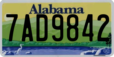 AL license plate 7AD9842