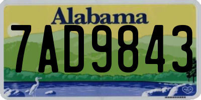 AL license plate 7AD9843