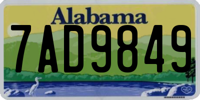 AL license plate 7AD9849