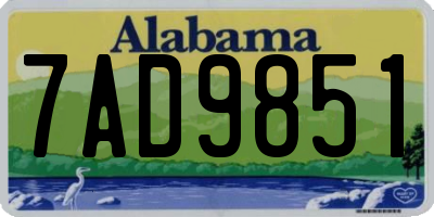 AL license plate 7AD9851