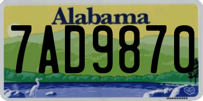 AL license plate 7AD9870