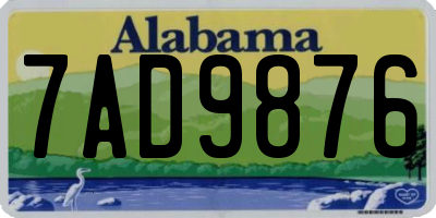 AL license plate 7AD9876