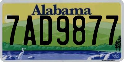 AL license plate 7AD9877