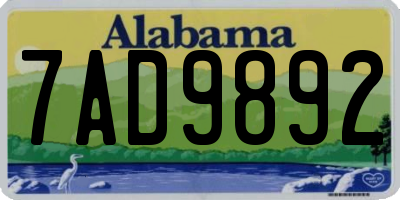 AL license plate 7AD9892