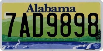 AL license plate 7AD9898